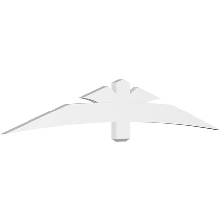 Ekena Millwork Davenport Architectural Grade PVC Gable Bracket, 96"W x 16"H x 2"D x 6"F, 4/12 Pitch GBP096X16X0206DAV00